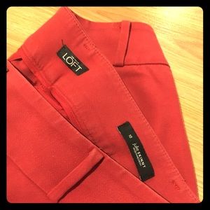 Red Cropped Loft Julie Pants